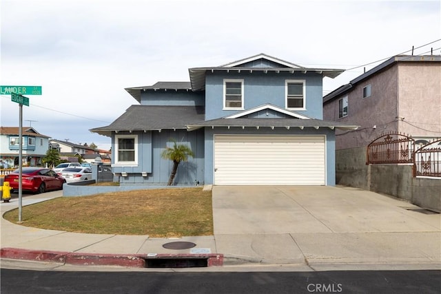 view of property with a garage