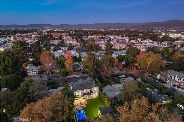 drone / aerial view with a mountain view