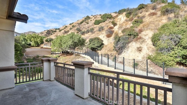 balcony with a mountain view