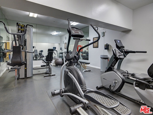 view of workout area