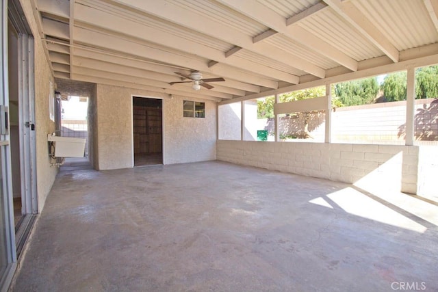 view of patio with ceiling fan