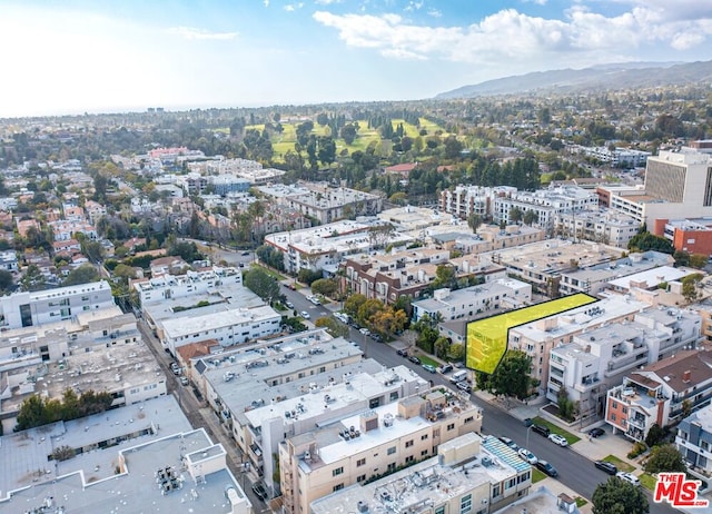 birds eye view of property featuring a mountain view