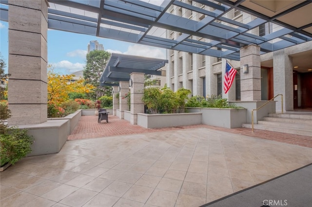 view of patio with a pergola