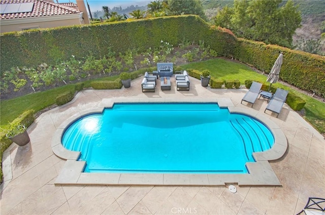 view of pool with a patio