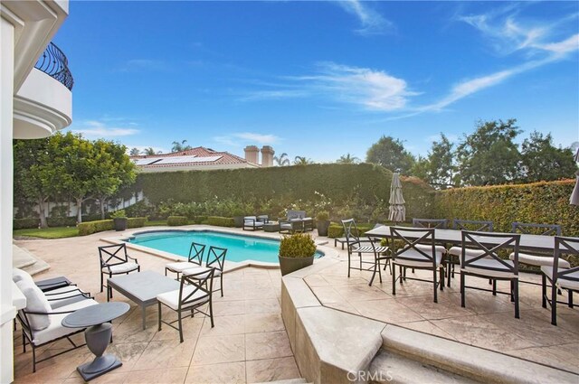 1 Moss Lndg, Laguna Niguel, CA 92677 - view of pool featuring a fenced backyard, a patio area, and outdoor dining space