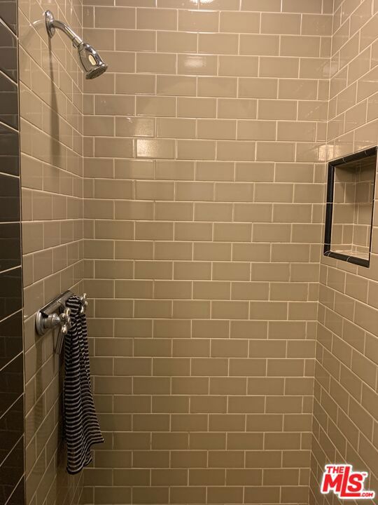 interior details with tiled shower