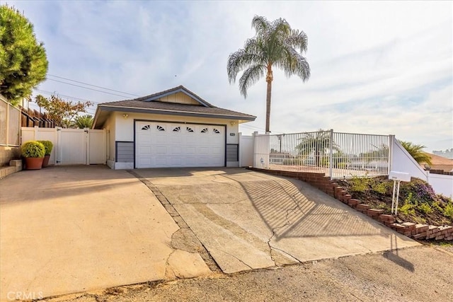 view of front facade with a garage