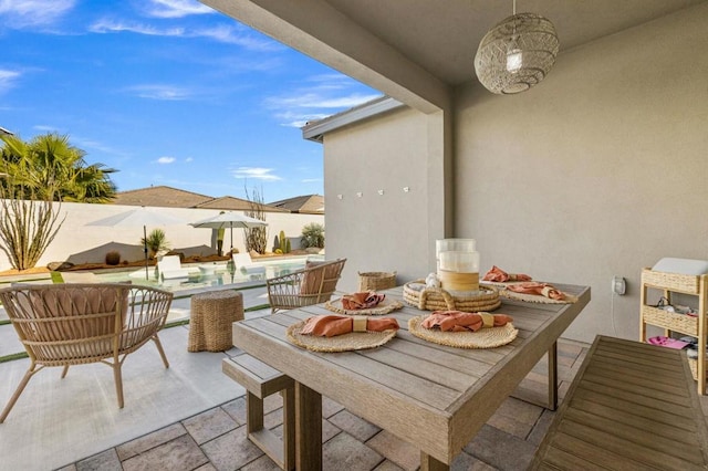 balcony featuring a patio area