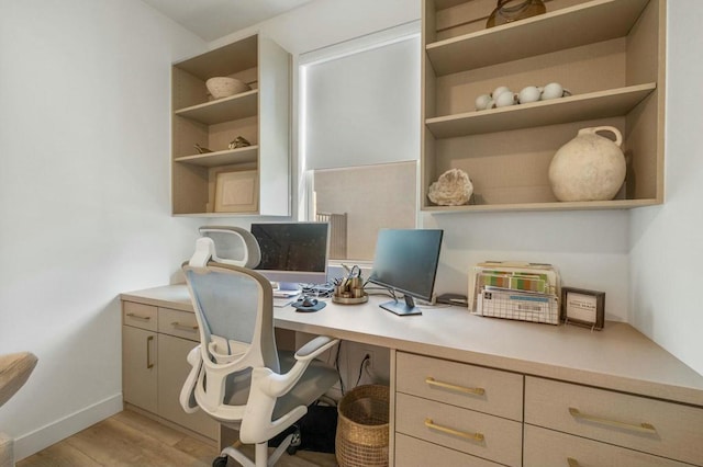 office area featuring light wood-type flooring