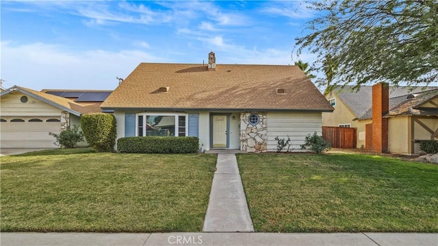 view of front of house with a front lawn