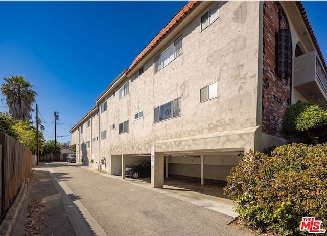 view of property with a garage