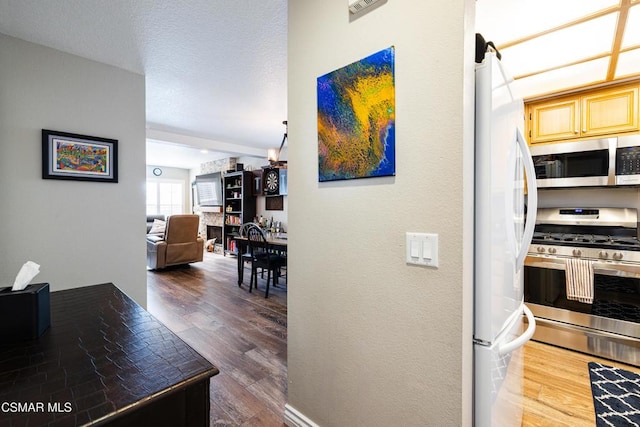 kitchen featuring hardwood / wood-style flooring and stainless steel appliances