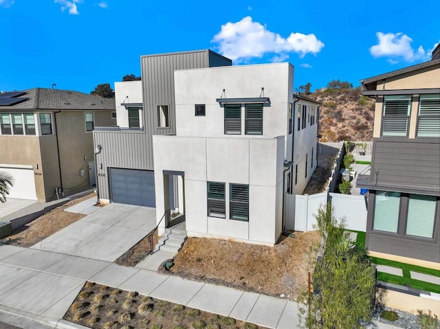 contemporary house featuring a garage