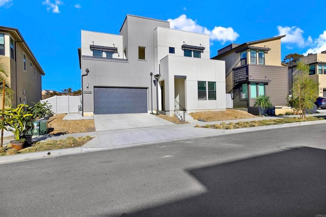 contemporary house with a garage