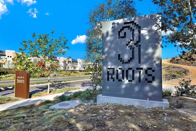 view of community sign