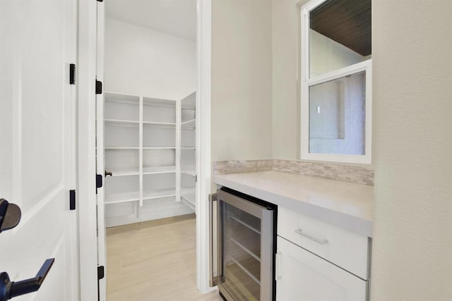 pantry with beverage cooler