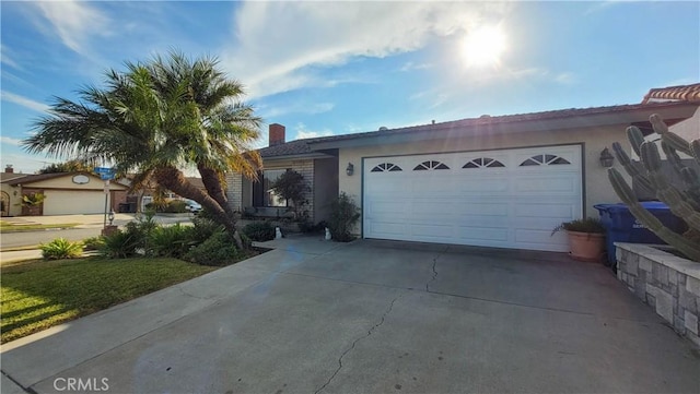 single story home featuring a garage