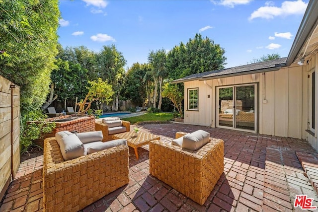 view of patio featuring outdoor lounge area