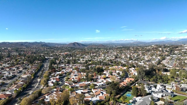 drone / aerial view with a mountain view