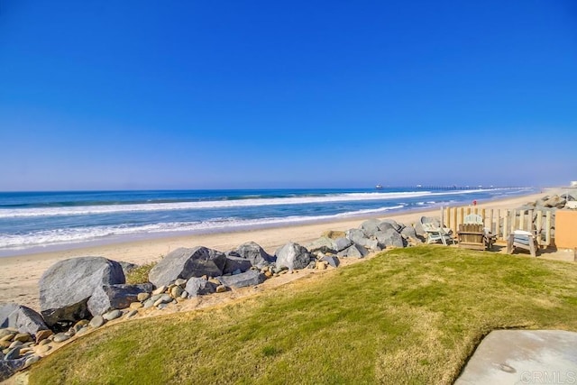 water view with a view of the beach