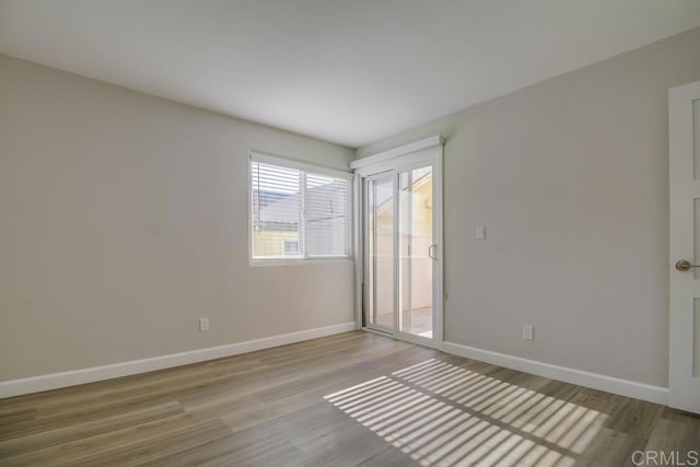 empty room featuring light wood-type flooring