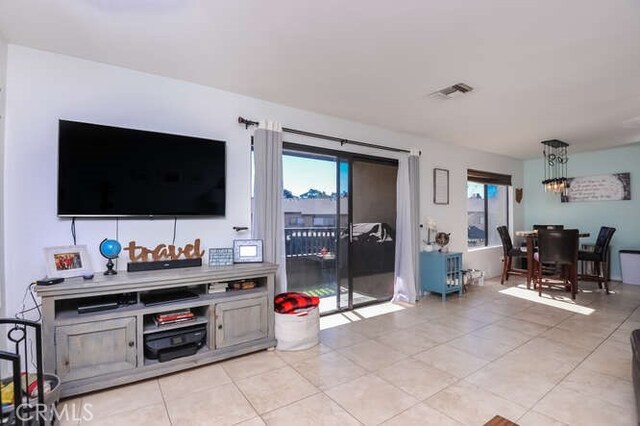 view of tiled living room