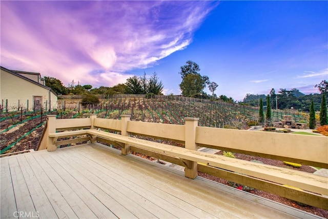 view of deck at dusk