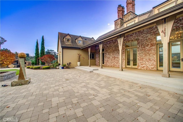 exterior space with french doors