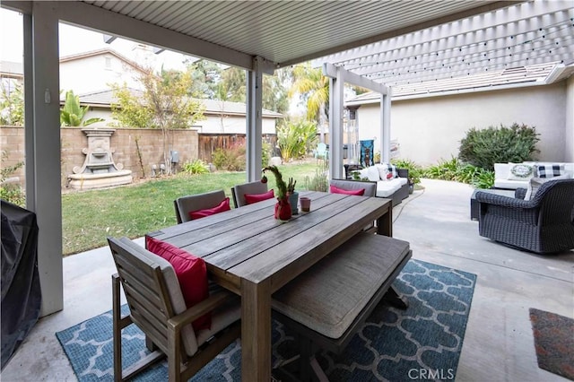 view of patio with outdoor lounge area