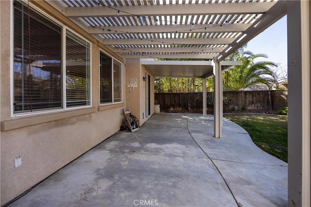 view of patio / terrace featuring a pergola