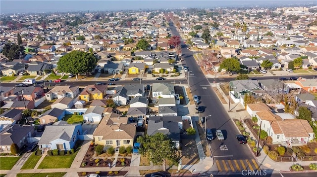 aerial view with a residential view