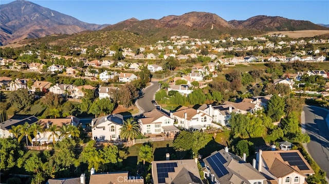 aerial view with a mountain view