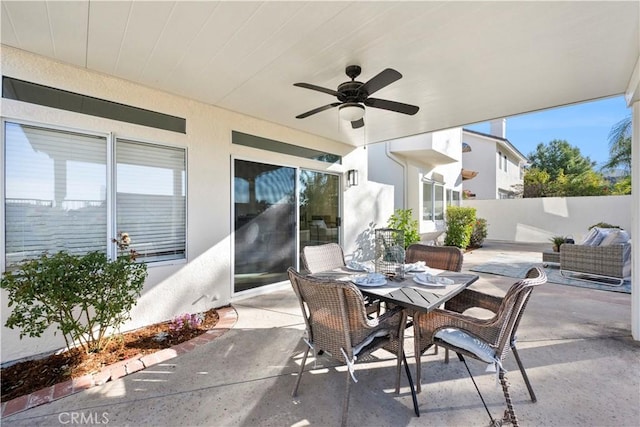 view of patio / terrace with ceiling fan