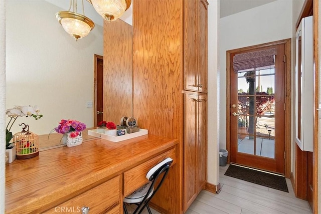 office featuring light hardwood / wood-style flooring