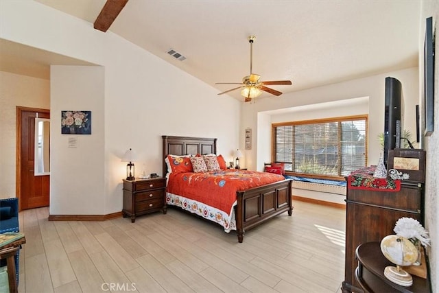 19985 Red Feather Rd, Apple Valley, CA 92307 - bedroom with light wood finished floors and a ceiling fan