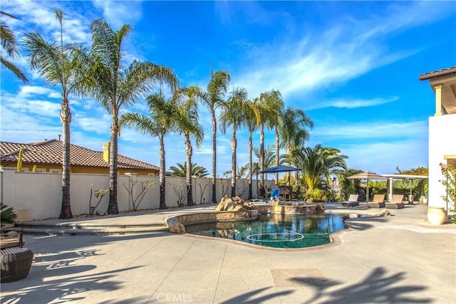 view of pool featuring a patio area