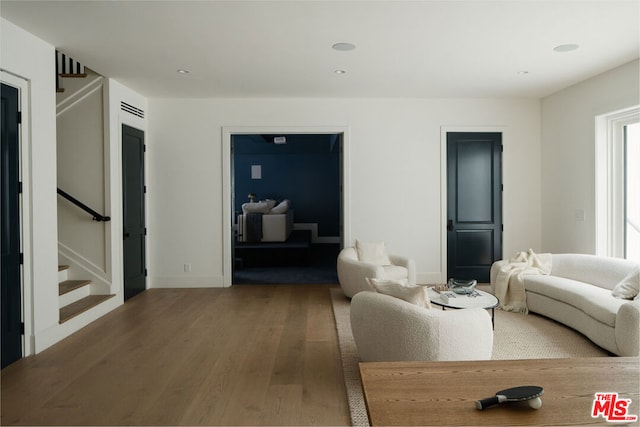 living room featuring hardwood / wood-style floors