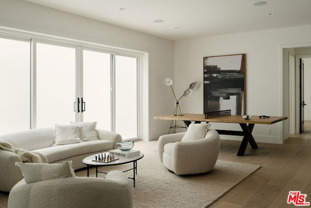 living room featuring hardwood / wood-style flooring