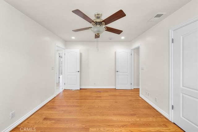 4601 W 191st St, Torrance, CA 90503 - unfurnished bedroom featuring baseboards, recessed lighting, visible vents, and light wood-style floors