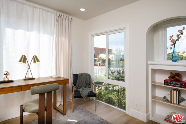 office featuring light hardwood / wood-style floors