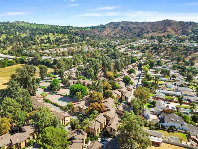 bird's eye view featuring a mountain view