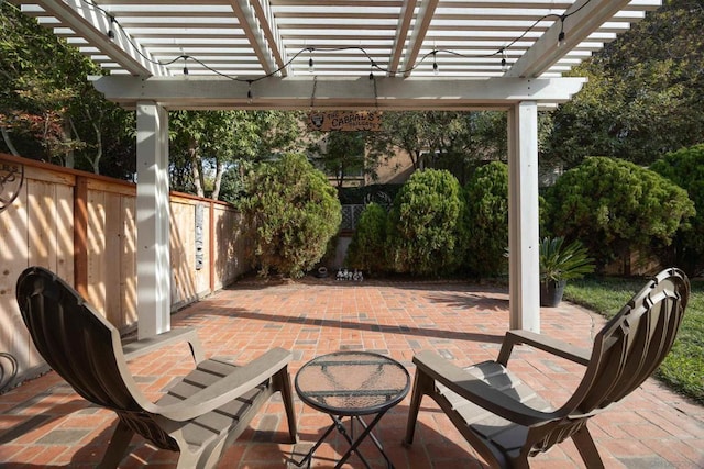 view of patio / terrace with a pergola