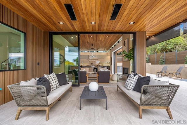 view of patio / terrace with an outdoor living space