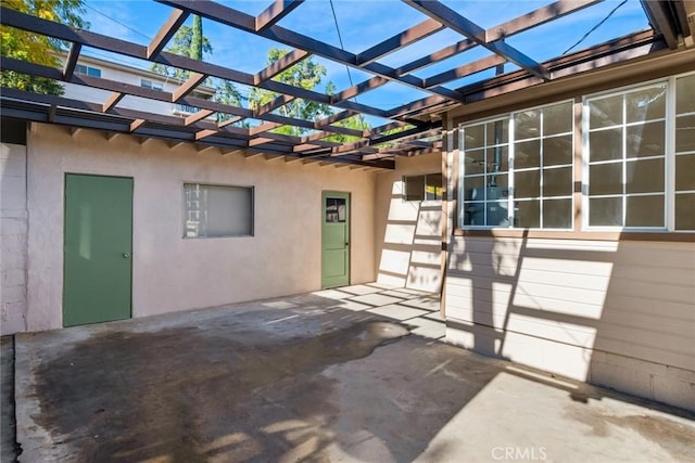 view of patio with a pergola