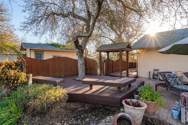 view of patio featuring a deck