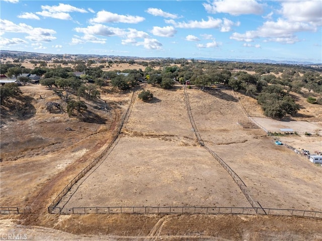 aerial view with a rural view