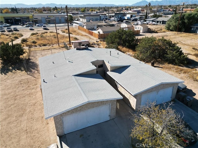 aerial view with a mountain view