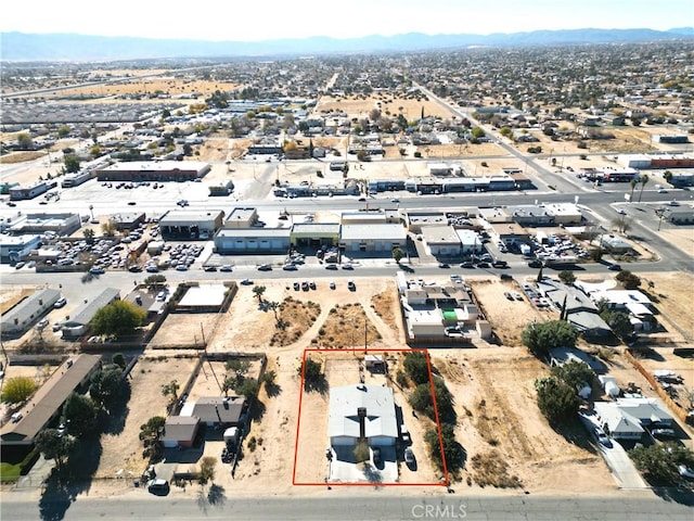 bird's eye view with a mountain view