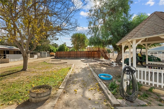 view of yard featuring a gazebo