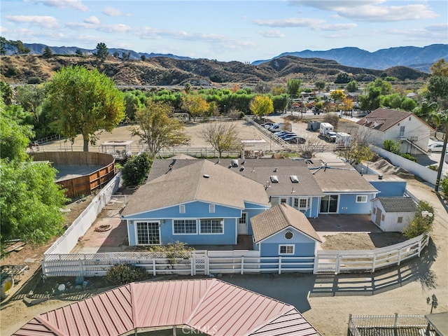 bird's eye view with a mountain view